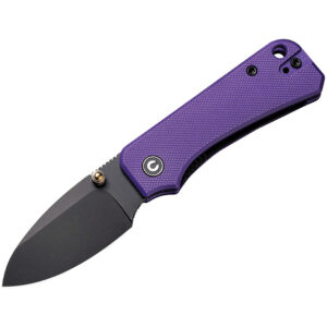 CIVIVI Baby Banter Flipper Folding Knife, Purple Handle and Black Stonewashed Blade