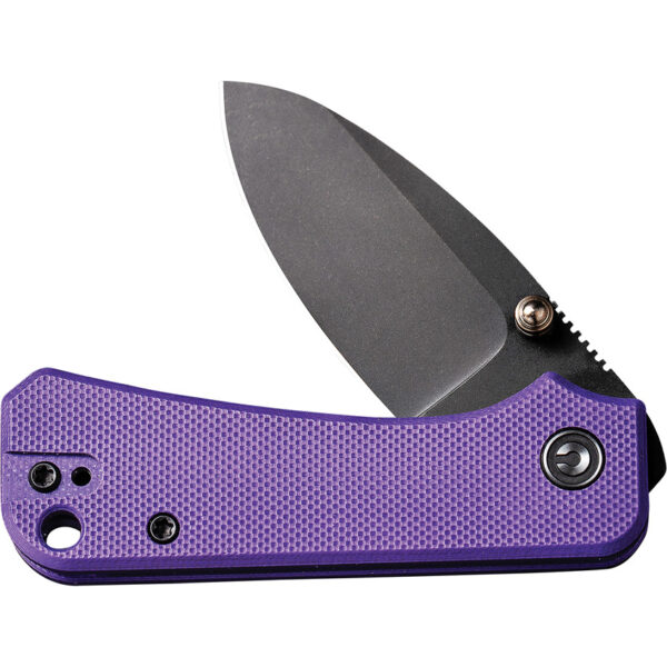 CIVIVI Baby Banter Flipper Folding Knife, Purple Handle and Black Stonewashed Blade
