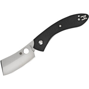 Spyderco RocFolding Knife, Black G10 Handle and Bead Blasted Blade