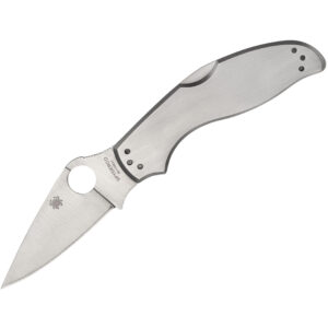 Spyderco Value Series Folding Knife, Stainless Steel Handle and Satin Blade