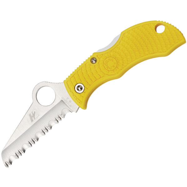 Spyderco Manbug Folding Knife, Yellow Handle and Satin Blade