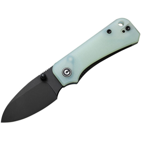 CIVIVI Baby Banter Flipper Folding Knife, Jade Handles and Black Stonewashed Blade