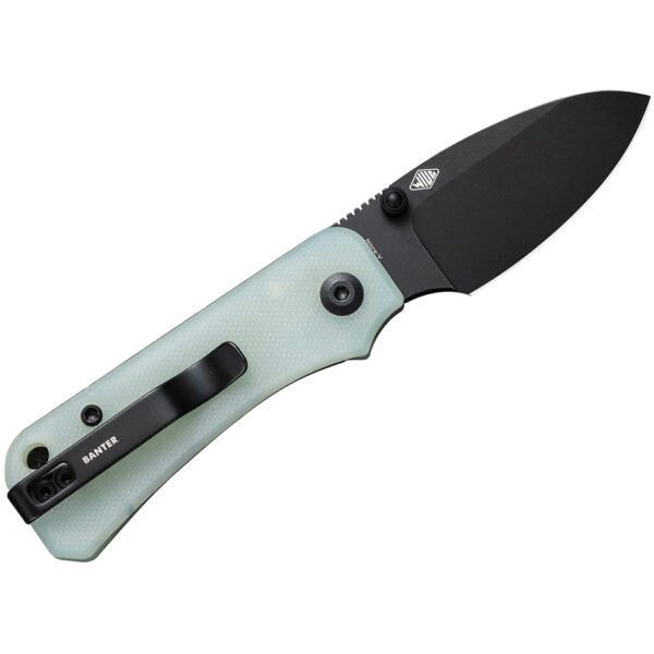 CIVIVI Baby Banter Flipper Folding Knife, Jade Handles and Black Stonewashed Blade