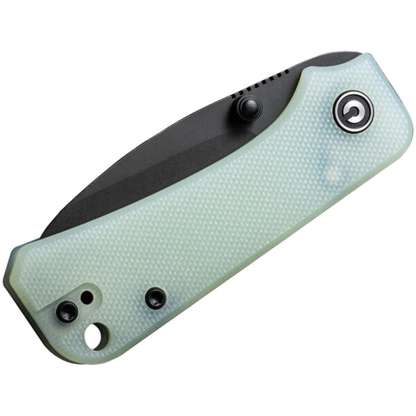 CIVIVI Baby Banter Flipper Folding Knife, Jade Handles and Black Stonewashed Blade