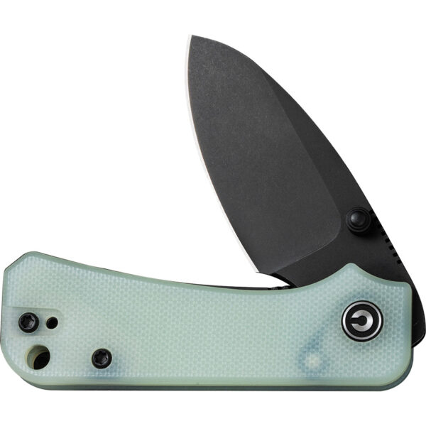 CIVIVI Baby Banter Flipper Folding Knife, Jade Handles and Black Stonewashed Blade